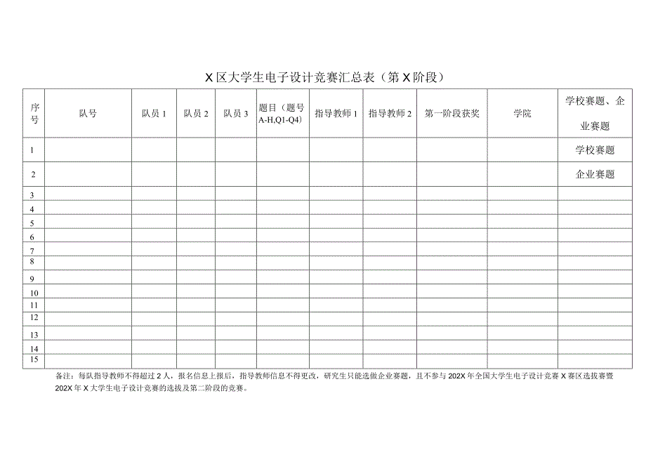 X区大学生电子设计竞赛汇总表（第X阶段）.docx_第1页