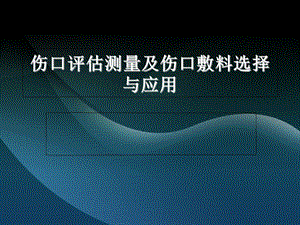 伤口评估测量及伤口敷料选择与应用.ppt