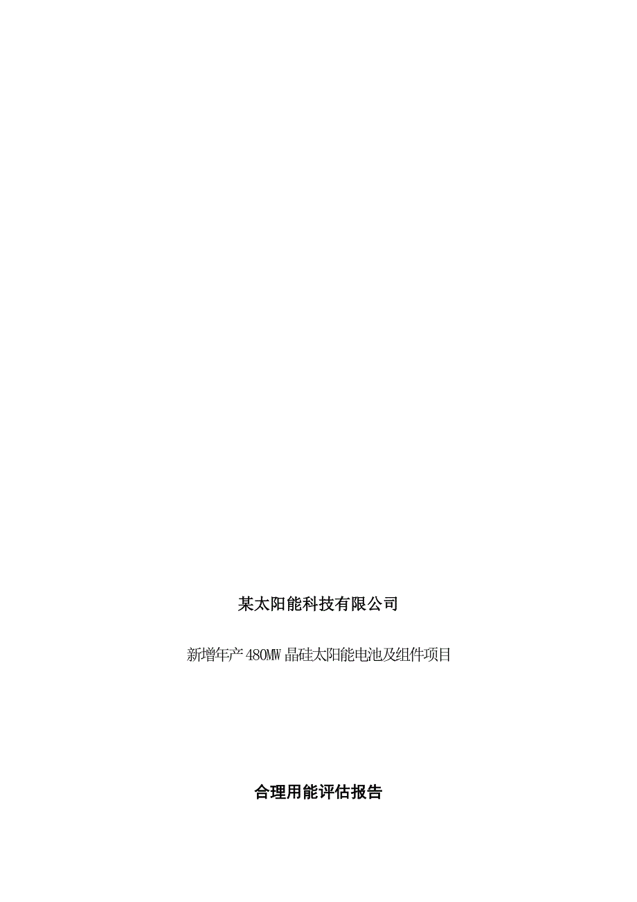 太阳能电池及组件建设项目节能评估报告.doc_第1页