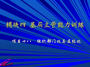 项目十八、组部织门化与层级化.ppt