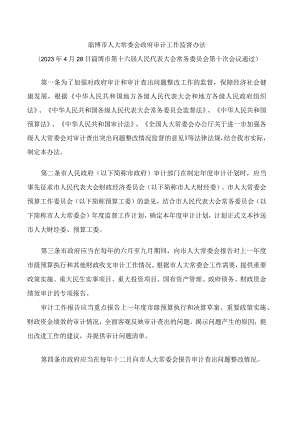 淄博市人大常委会政府审计工作监督办法.docx