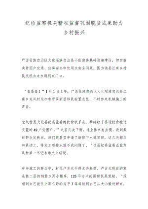 纪检监察机关精准监督巩固脱贫成果助力乡村振兴.docx