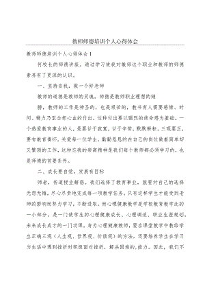 教师师德培训个人心得体会.docx