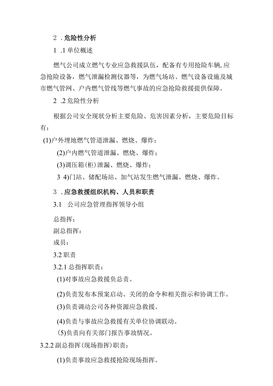 燃气公司生产安全事故专项应急预案.docx_第2页