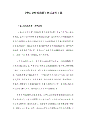 《青山处处埋忠骨》教学反思4篇.docx