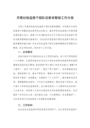 开展纪检监察干部队伍教育整顿工作方案.docx