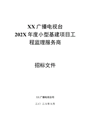 XX广播电视台202X年度小型基建项目工程监理服务商招标文件.docx