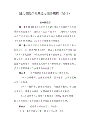 《湖北省基本医疗救助经办服务规程（试行）》全文及解读.docx