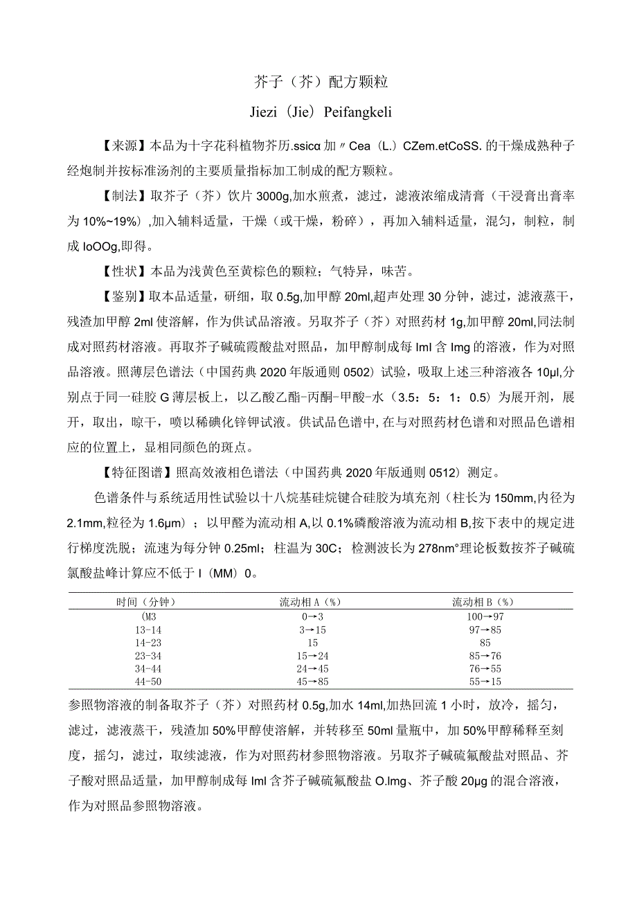 黑龙江省中药芥子（芥）配方颗粒.docx_第1页