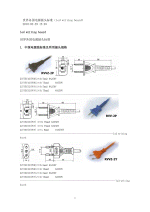 世界各国电源插头标准.doc