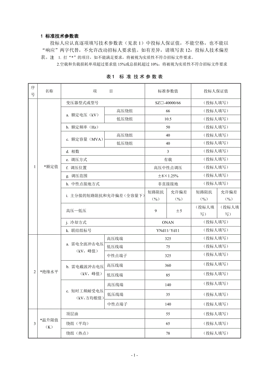 100100500660666kV40MVA三相双绕组电力变压器高低阻抗9专用技术规范.doc_第3页