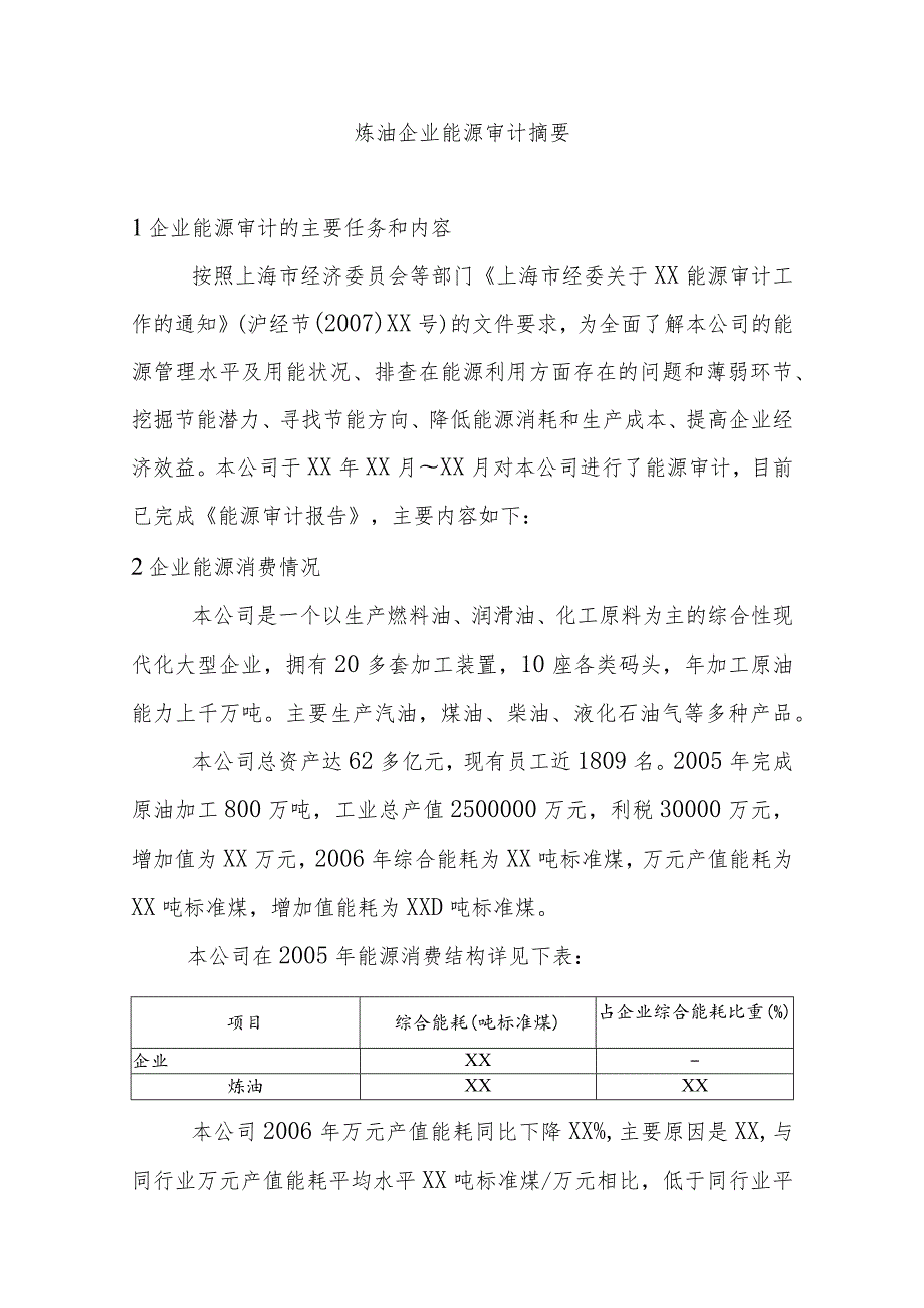 炼油企业能源审计摘要.docx_第1页