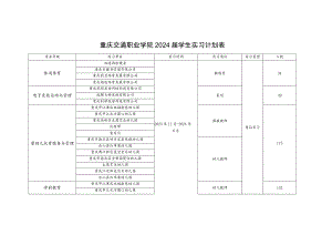 重庆交通职业学院2024届学生实习计划表.docx