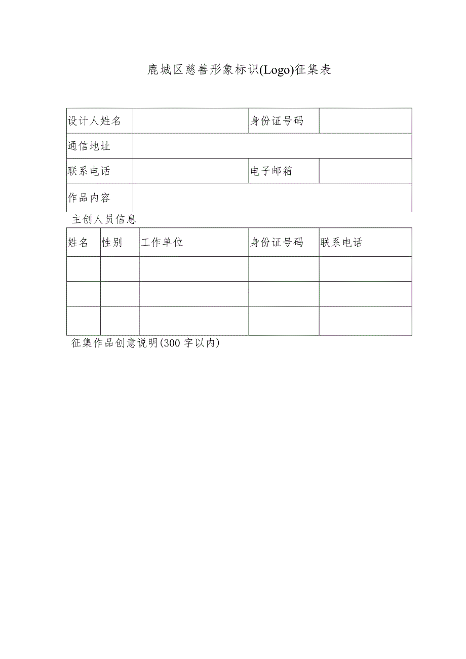 鹿城区慈善形象标识Logo征集表.docx_第1页