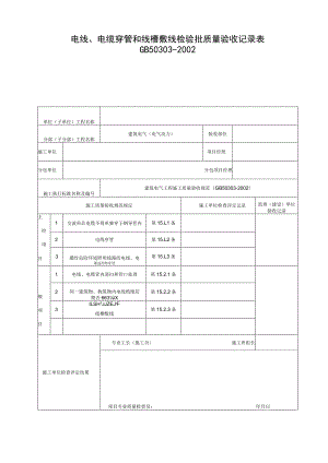 电线、电缆穿管和线槽敷线检验批质量验收记录.docx