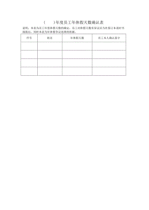 企业考勤制度管控系统工具包07-年度员工年休假天数确认表.docx