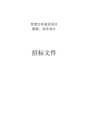 智慧灯杆建设项目勘察、初步设计招标文件.docx