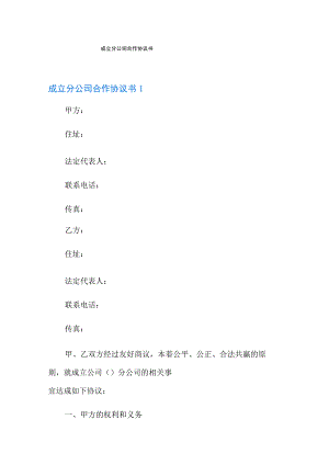 成立分公司合作协议书.docx