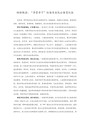 经验做法：“多管齐下”打造专业化公务员队伍.docx