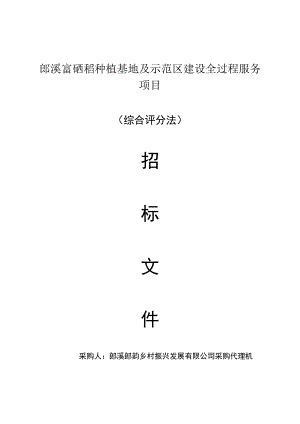 郎溪富硒稻种植基地及示范区建设全过程服务项目综合评分法.docx