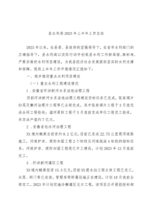 县水利局2023年上半年工作总结.docx