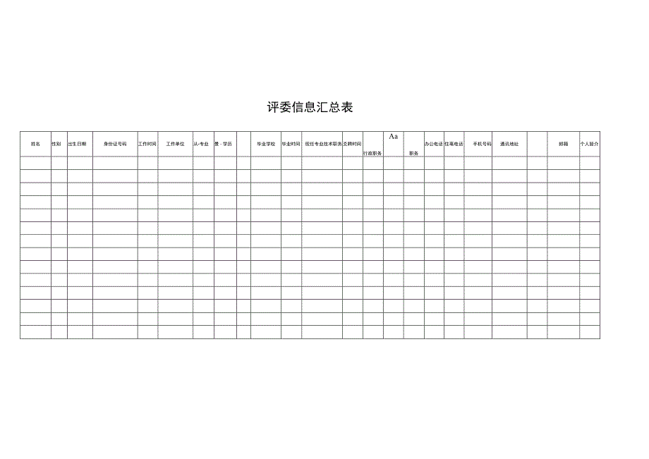 评委信息汇总表.docx_第1页