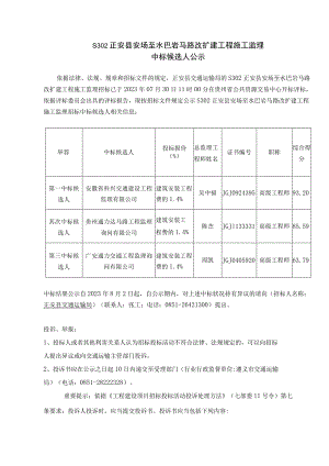 S302正安安场至水巴岩公路改扩建工程施工监理.docx