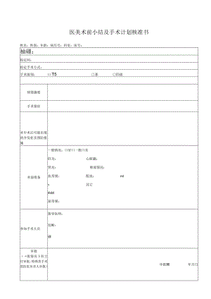 医美术前小结及手术计划核准书1-1-5.docx