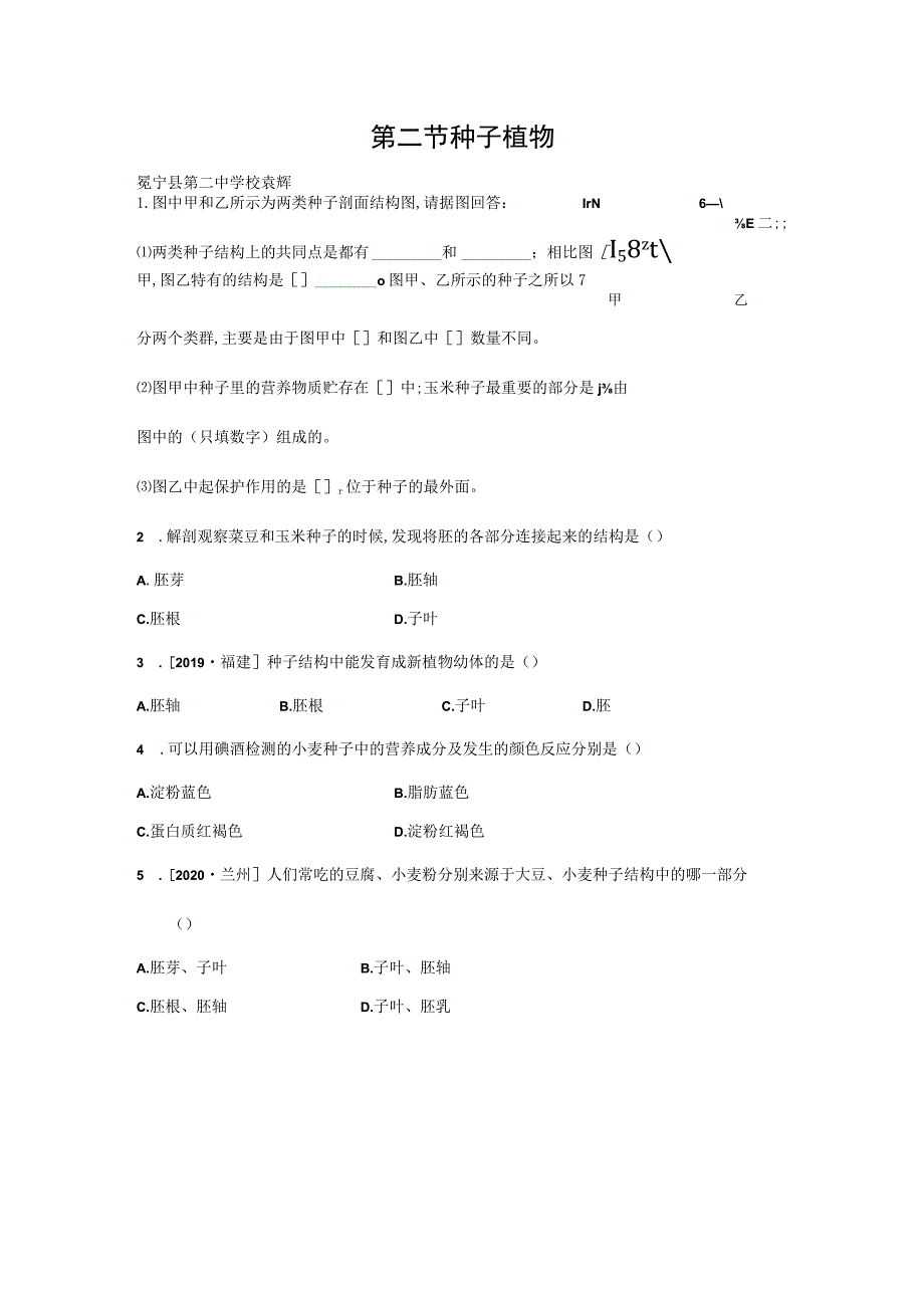 第二节种子植物冕宁县第二中学校袁辉.docx_第1页