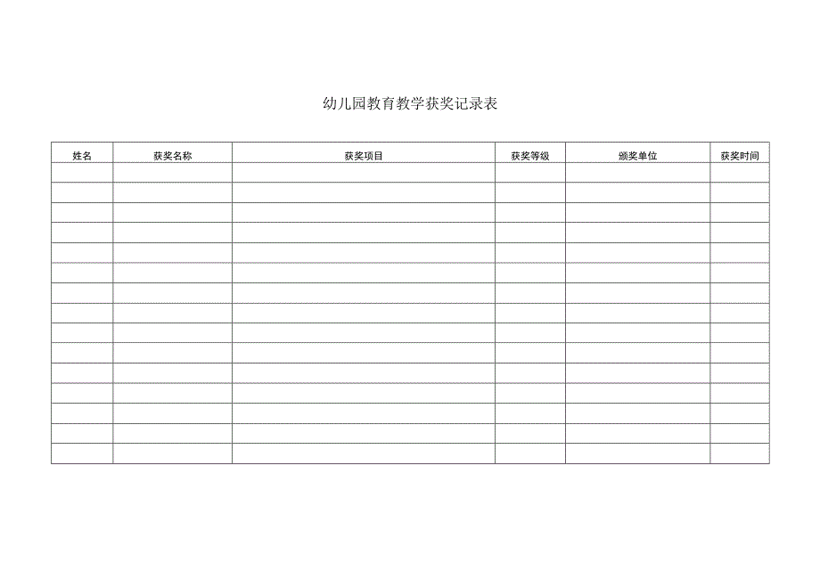 教育教学获奖记录表.docx_第1页