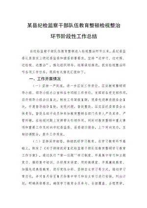 某县纪检监察干部队伍教育整顿检视整治环节阶段性工作总结2.docx