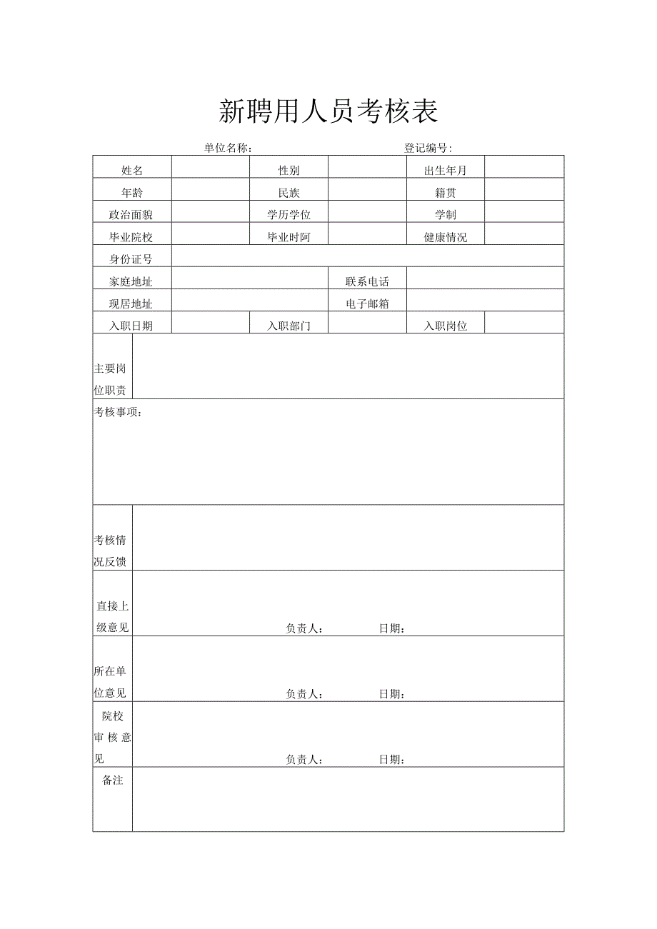 新聘用人员考核表.docx_第1页