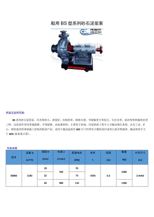 船用BS型系列砂石泥浆泵.docx