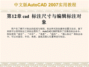 cad标注尺寸与编辑标注对象.ppt