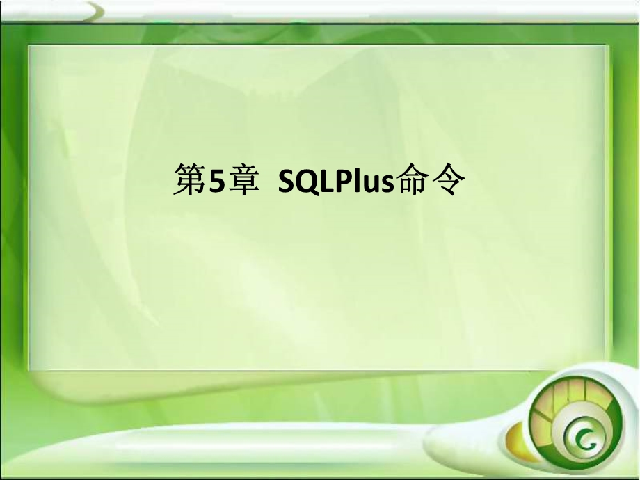 Oracle数据库基础及应用第05章SQLPlus命令.ppt_第1页