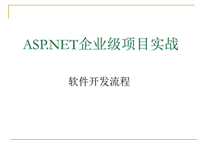 ASPNET企业级项目实战软件开发流程.ppt