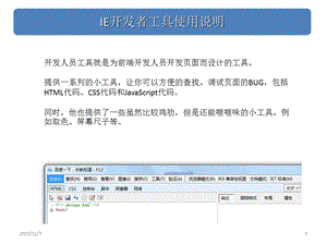 IE开发者人员工具使用说明.ppt