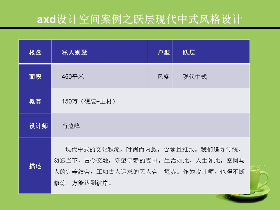 axd设计空间案例之跃层现代中式风格设计.ppt_第1页