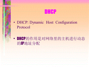 DHCP的作用是对网络里的主机进行动态的IP地址分配.ppt