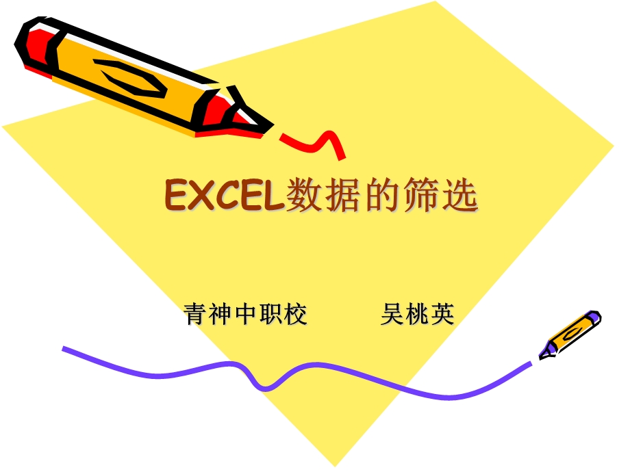 EXCEL数据的筛选.ppt_第1页