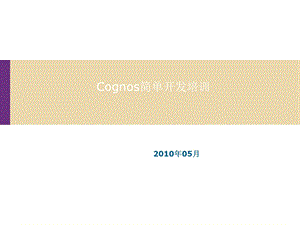 Cognos简单开发培训.ppt