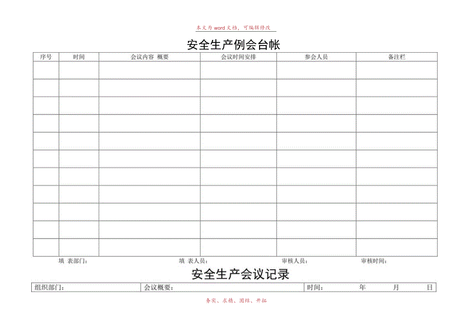 安全生产会议台帐记录.docx_第1页