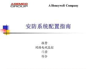 Honeywell安防系统配置指南.ppt