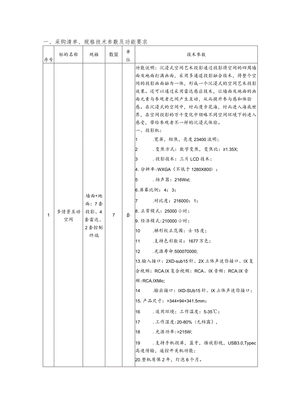 采购清单、规格技术参数及功能要求.docx_第1页