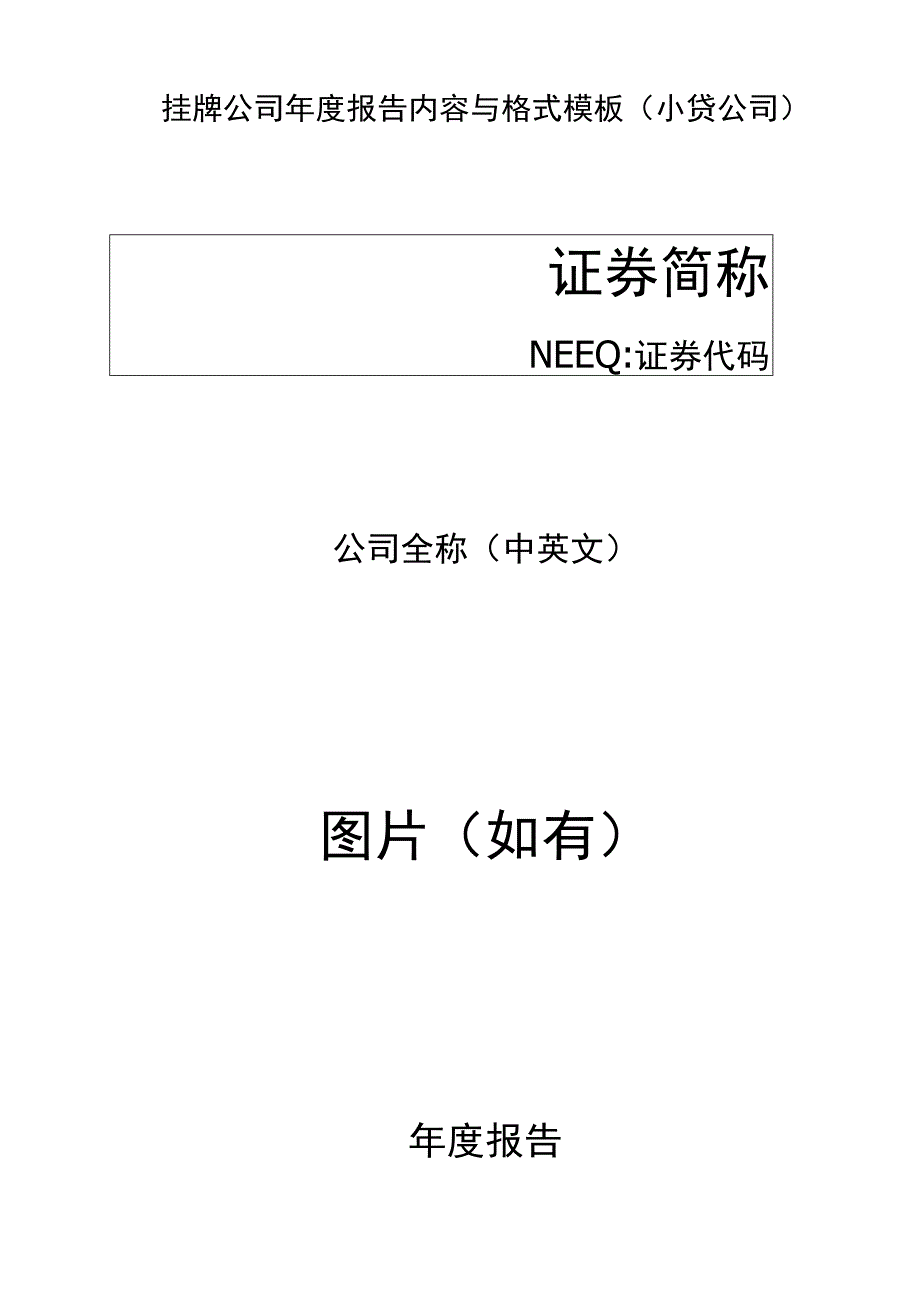 挂牌公司年度报告内容与格式模板小贷公司.docx_第1页