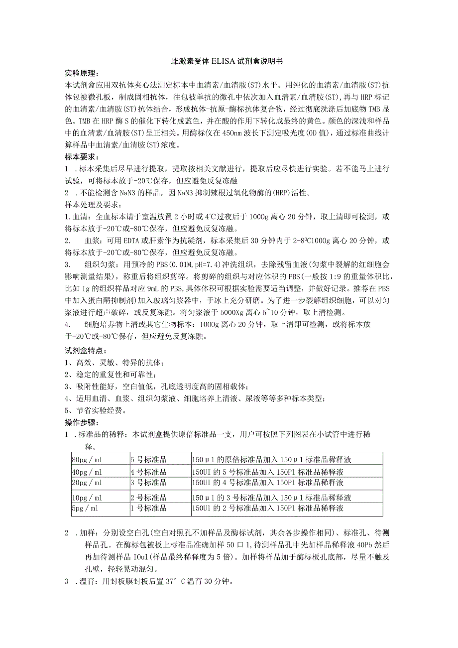 雌激素受体ELISA试剂盒说明书.docx_第1页