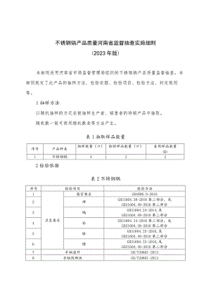 不锈钢锅产品质量河南省监督抽查实施细则（2023年版）.docx