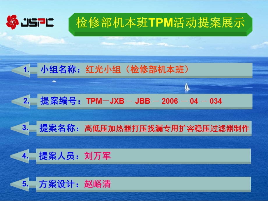 TPM提案展示(机本班高低压加热器打压找漏.ppt_第1页