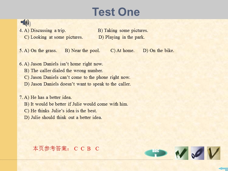 Test1大学英语基础教程课件ppt课后测试答案.ppt_第2页