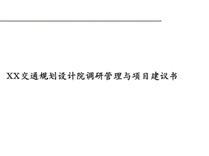 xx交规院调研及人力资源项目建议书.ppt